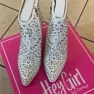White Studded Women's Boots